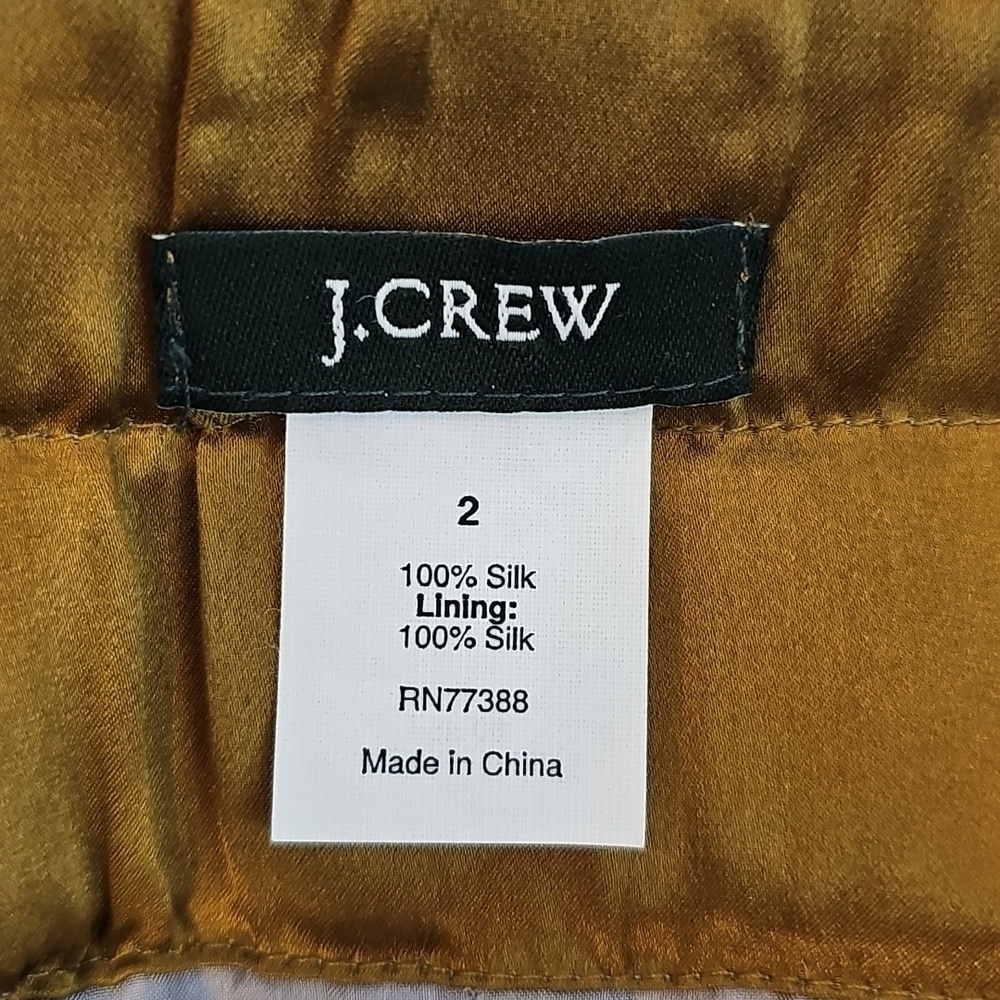 J. Crew Silver 100% Silk Pull-On Elastic Waistband Pencil Skirt - Size 2 - Picture 5 of 5